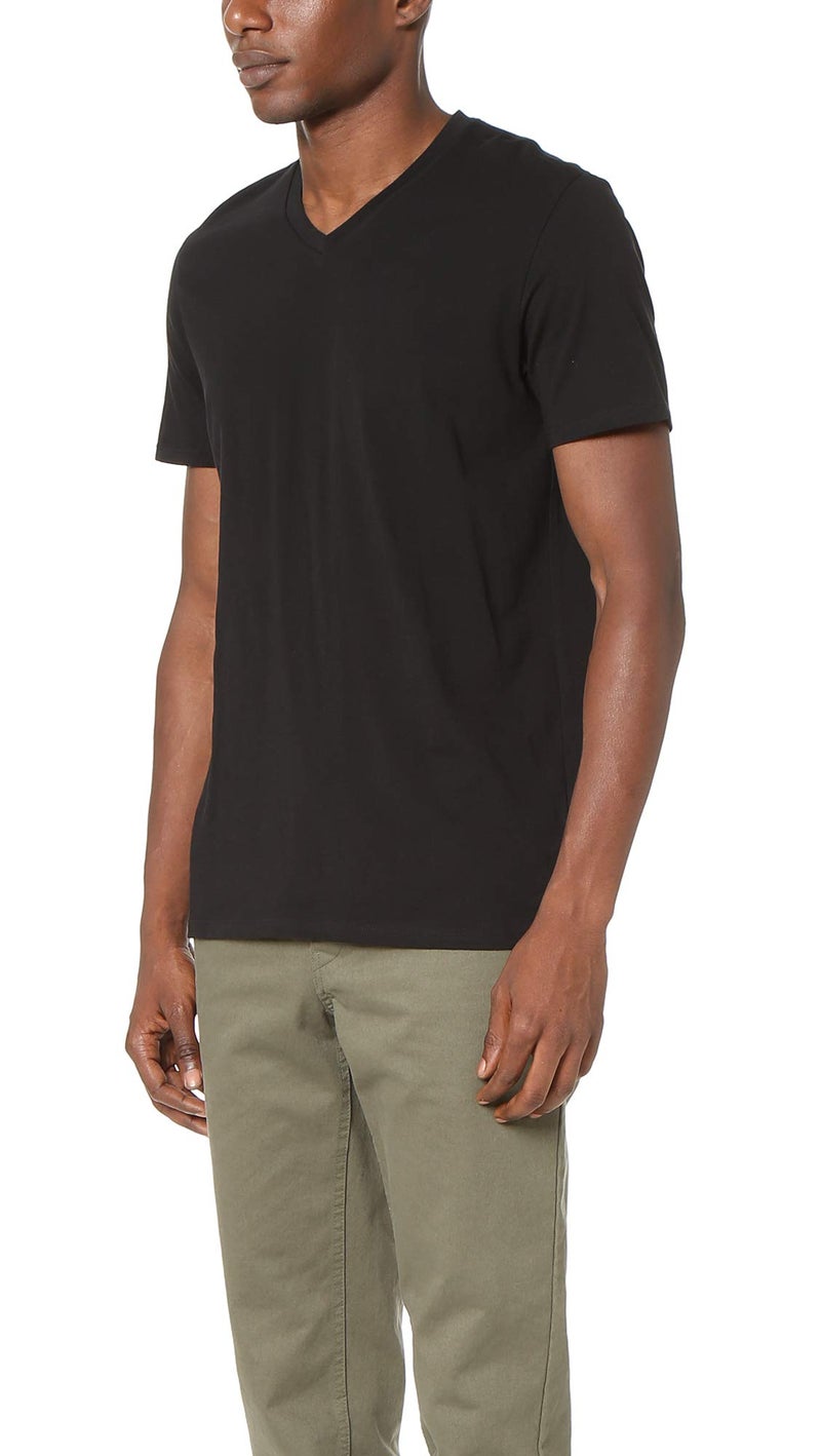 Vince Mens V-Neck T-Shirt T Shirt, Black, X-Large US - Image 4
